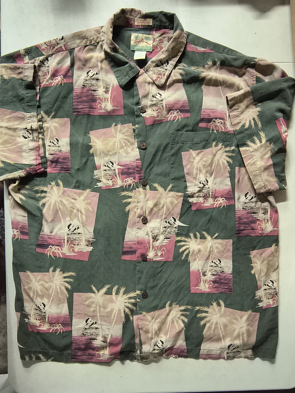 Reyn Spooner Silk Jacquard Hawaiian Casual Button-Down Shirt